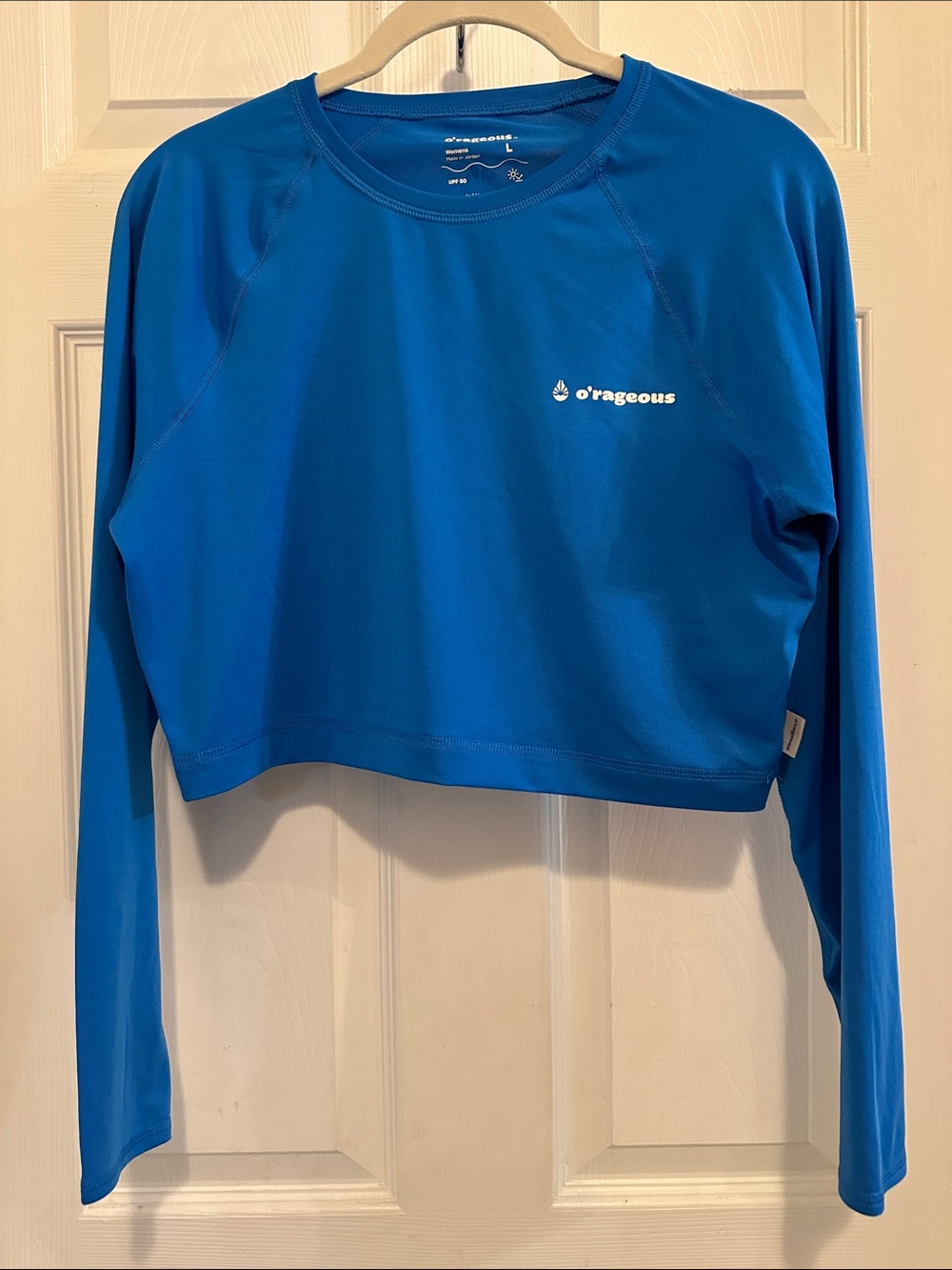 o'rageous Blue Long Sleeve Crop Top Rash Guard SPF 50, 🏄‍♂️💙